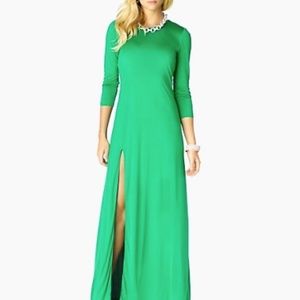 SOLD Juicy Couture 100% Silk Green Maxi Dress